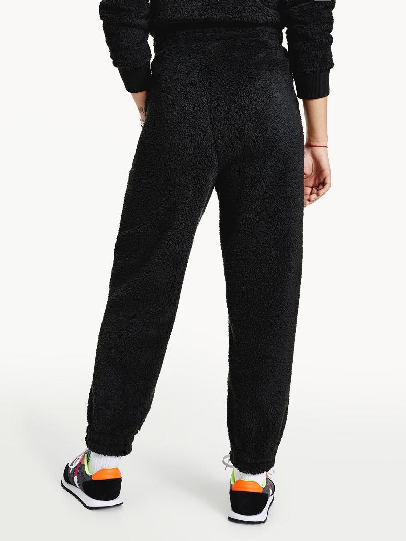 Női Tommy Hilfiger Recycled Fleece Sweatpant Nadrág Fekete | HU 248NWY